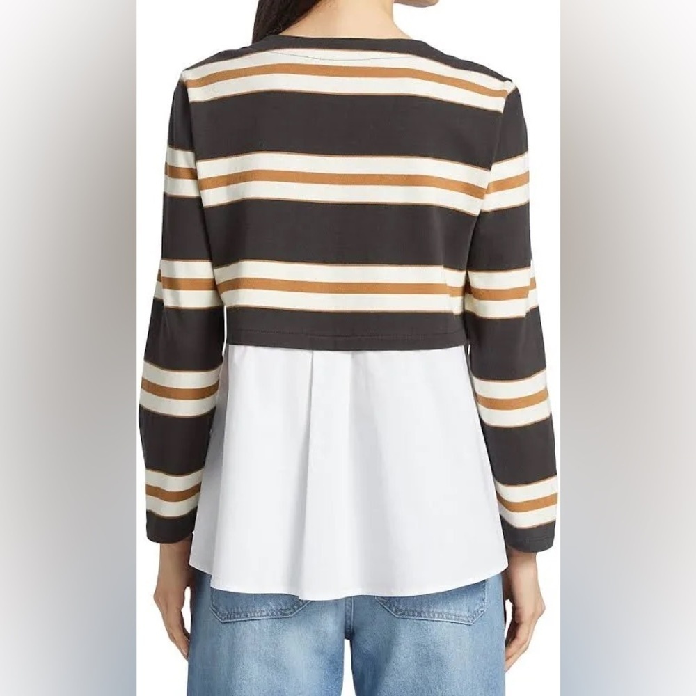 New! Veronica Beard Bertie Stripe Cotton Top with Button Detail ✨ XS NWT! - Picture 4 of 8